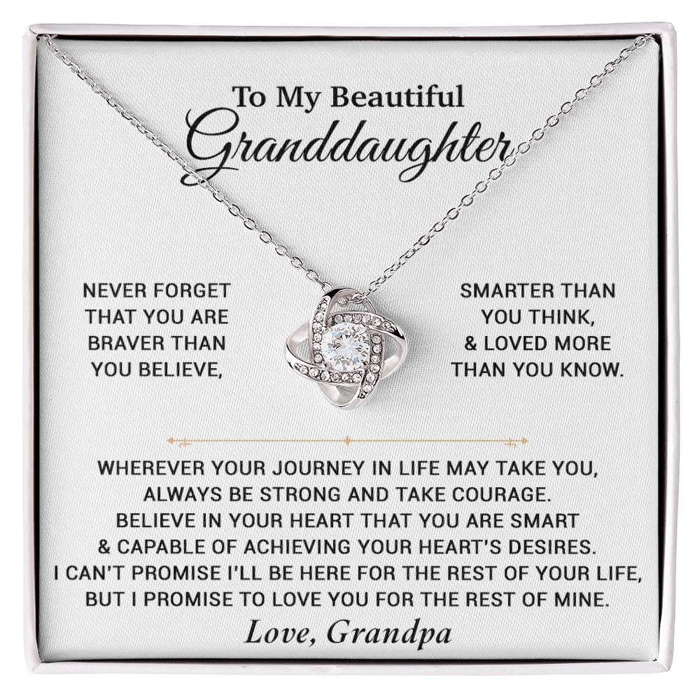 To My Granddaughter Necklace, Birthday Gift For Granddaughter, Birthday Gifts 9_6_White
