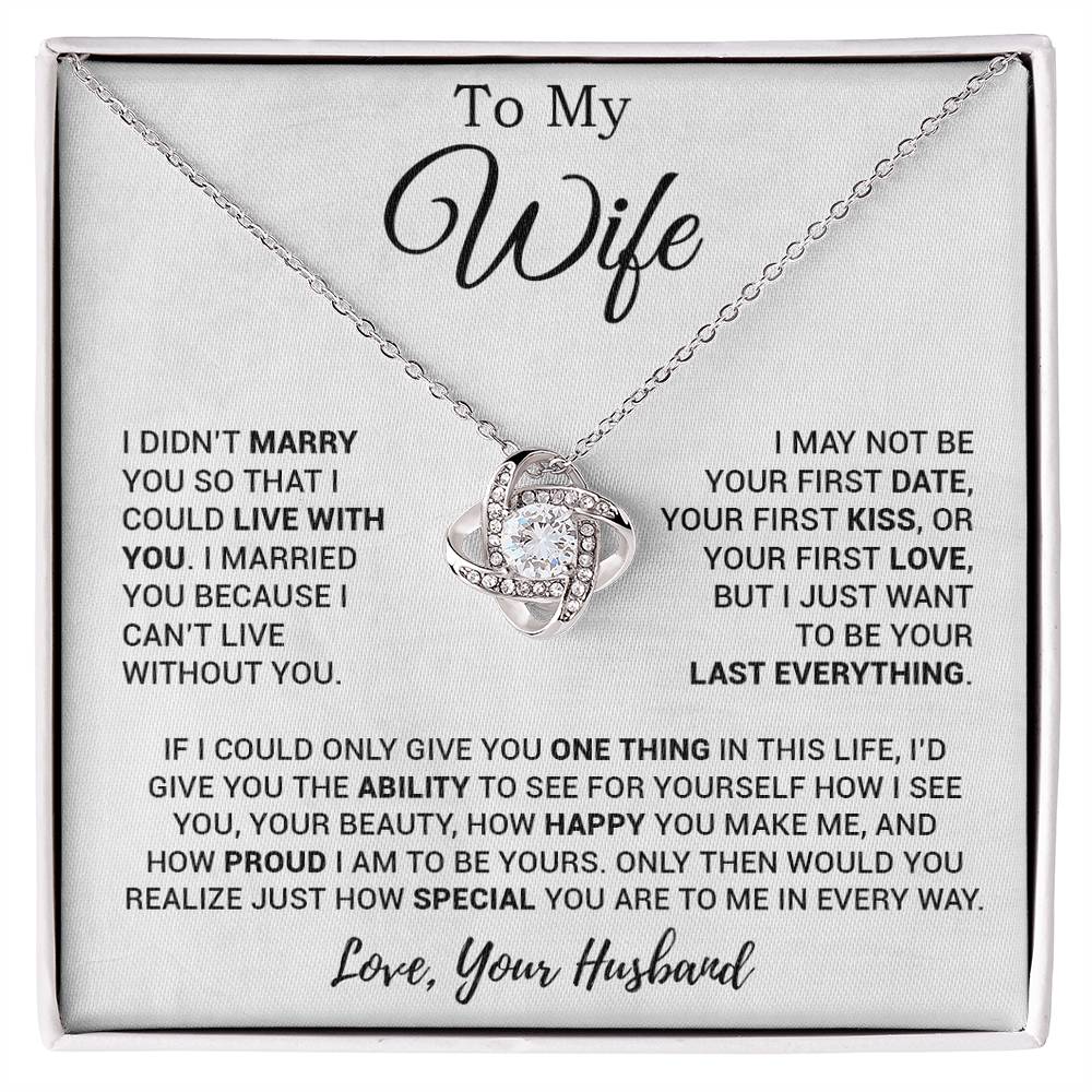 To My Wife Necklace, Gift For Wife, Anniversary Gift For Wife, Necklace For Wife 27_3_White