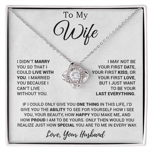 To My Wife Necklace, Gift For Wife, Anniversary Gift For Wife, Necklace For Wife 27_3_White