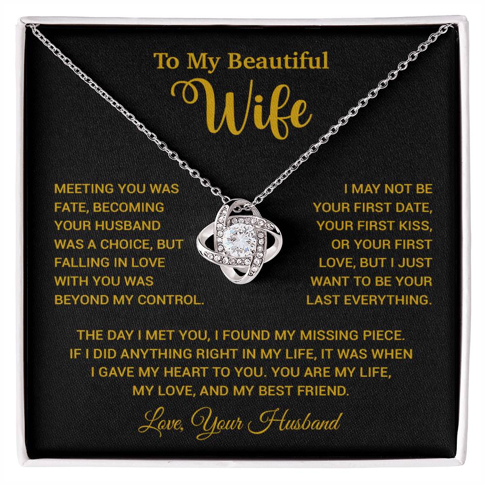 To My Wife Necklace, Wife Gift From Husband, Wife Husband Necklace, Christmas Gift 13_10_Gold