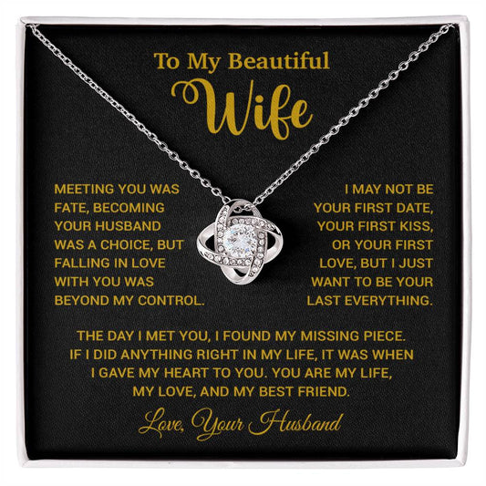To My Wife Necklace, Wife Gift From Husband, Wife Husband Necklace, Christmas Gift 13_10_Gold