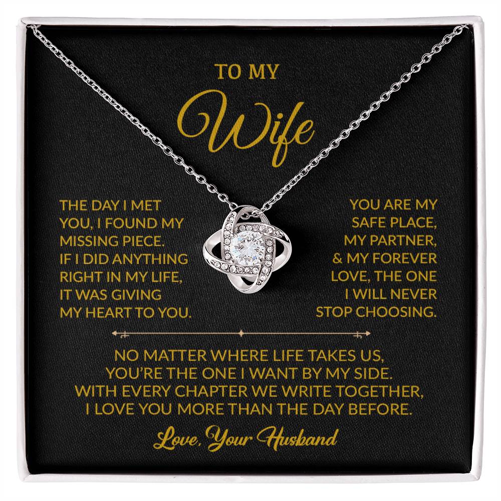 To My Wife Necklace, Gift For Wife, Anniversary Gift For Wife, Necklace For Wife 19_8_Gold