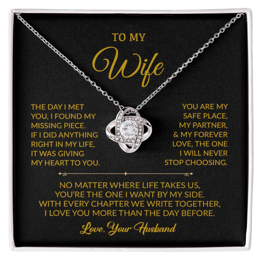 To My Wife Necklace, Gift For Wife, Anniversary Gift For Wife, Necklace For Wife 19_8_Gold