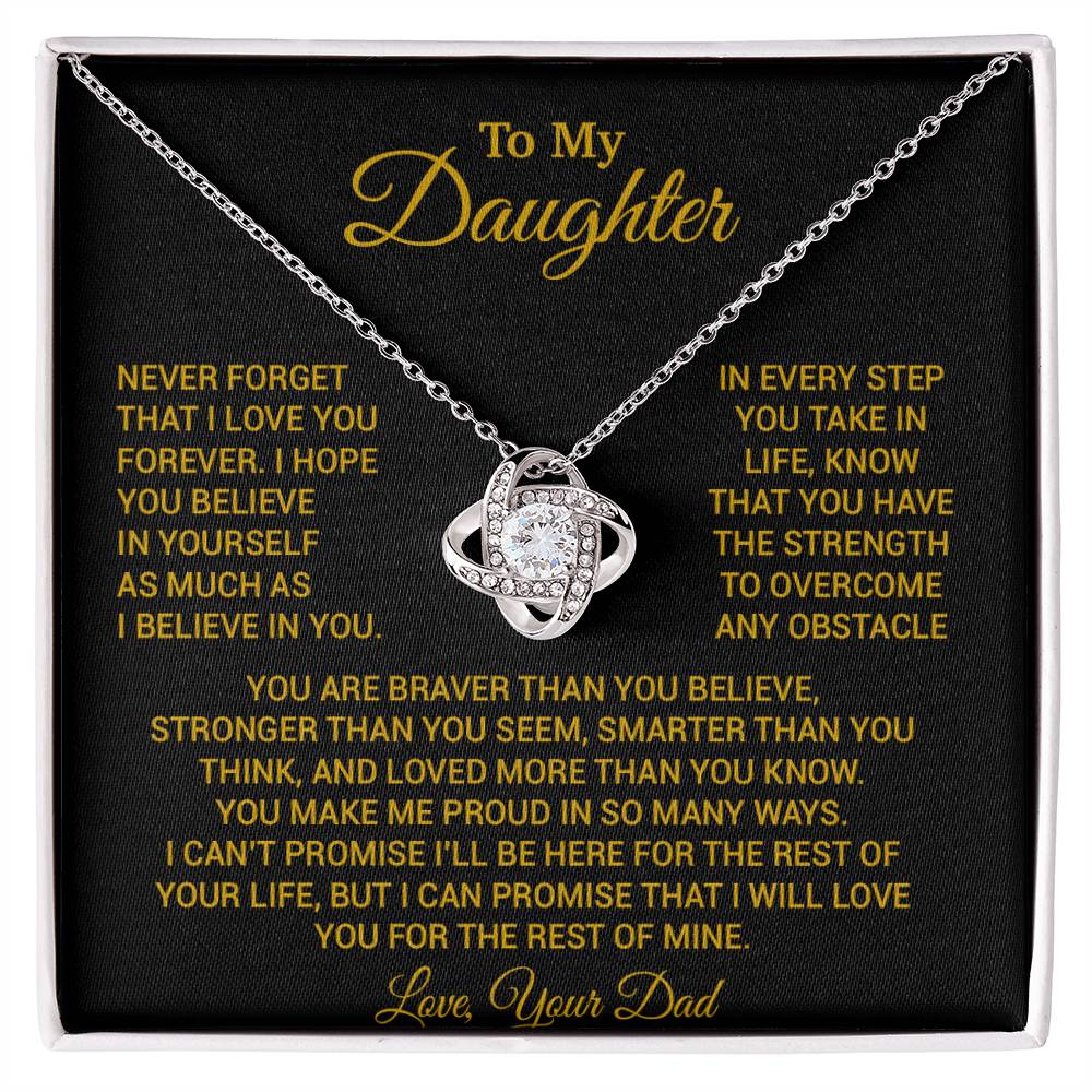 To My Daughter Necklace, Daughter Father Necklace, Daughter Gift From Dad 24_8_Gold