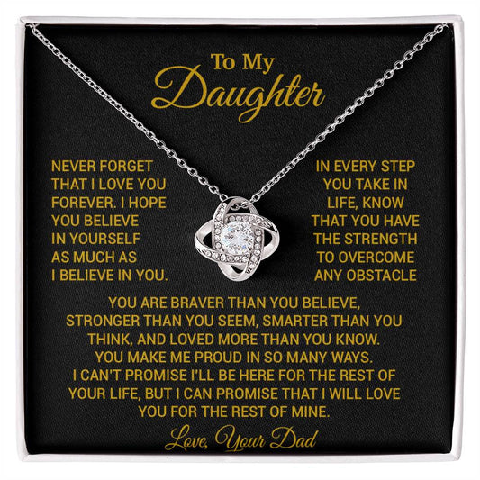 To My Daughter Necklace, Daughter Father Necklace, Daughter Gift From Dad 24_8_Gold