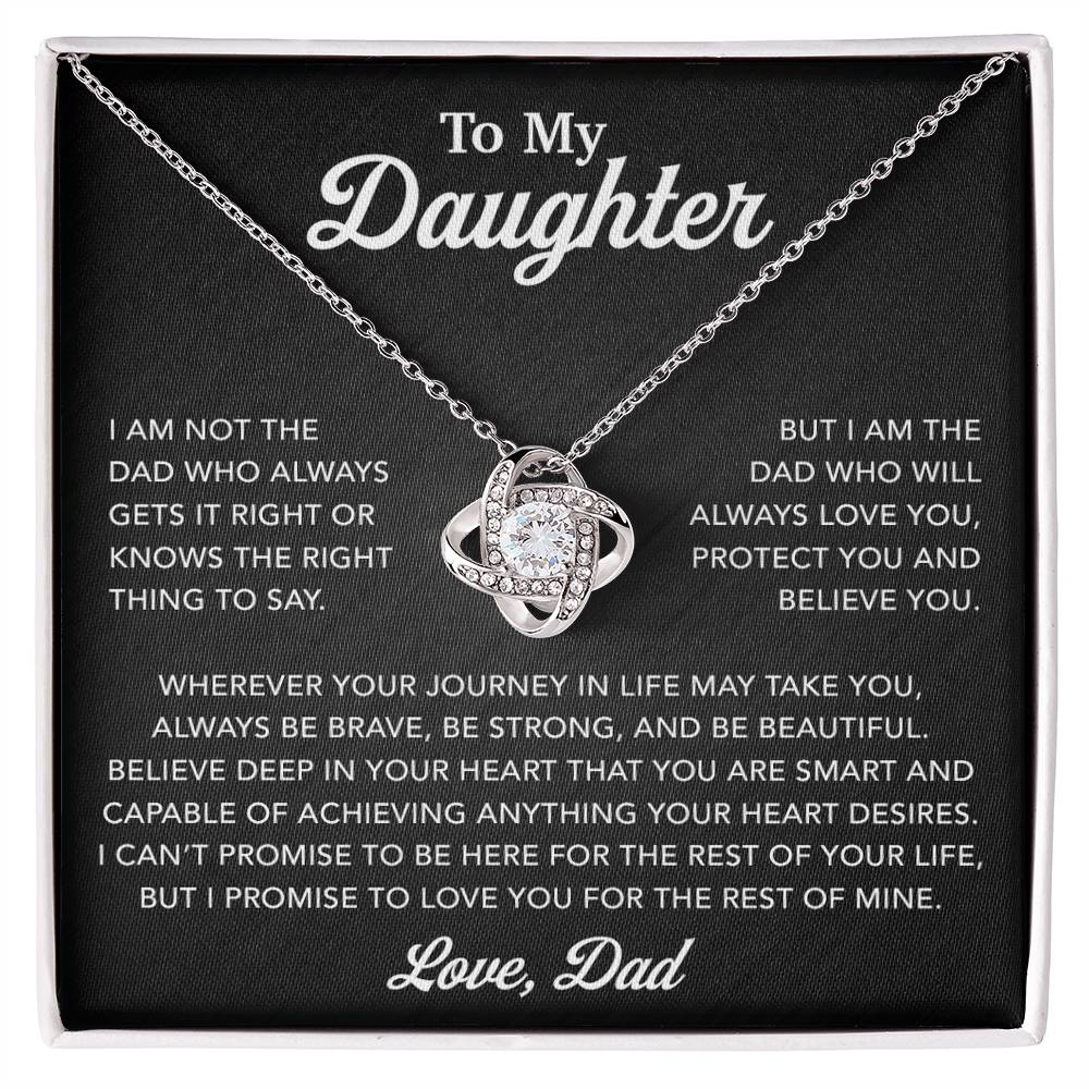 To My Daughter Necklace, Gift for Daughter from Dad, Father Daughter Necklace 12_6_Black