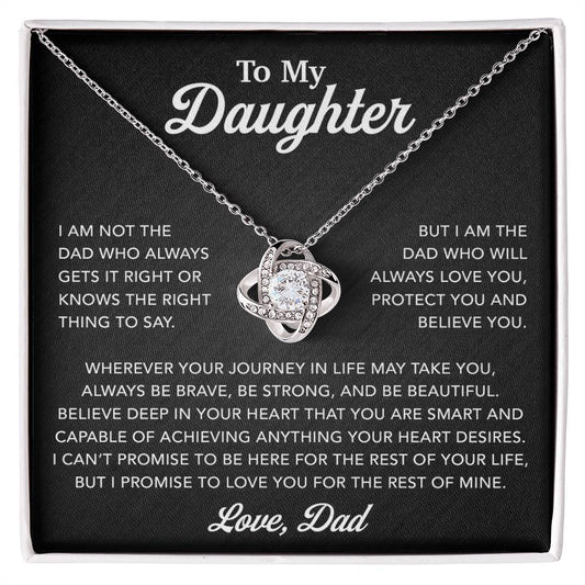 To My Daughter Necklace, Gift for Daughter from Dad, Father Daughter Necklace 12_6_Black