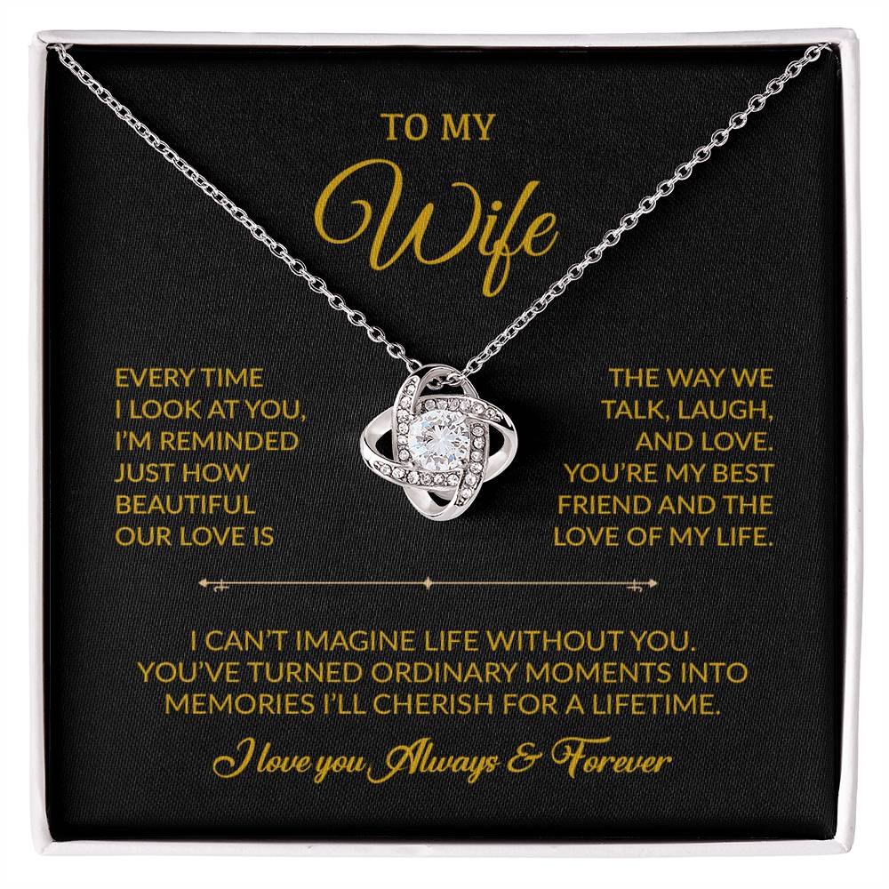 To My Wife Necklace, Gift For Wife, Anniversary Gift For Wife, Necklace For Wife 13_8_Gold