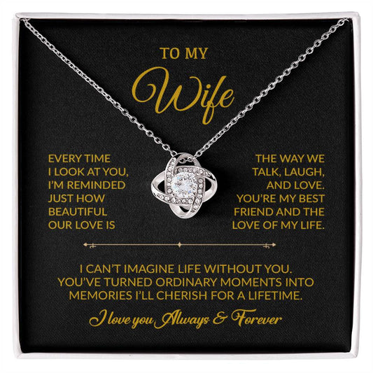 To My Wife Necklace, Gift For Wife, Anniversary Gift For Wife, Necklace For Wife 13_8_Gold