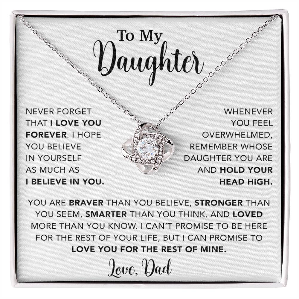 To My Daughter Necklace, Gift for Daughter from Dad, Father Daughter Necklace  9_4_White