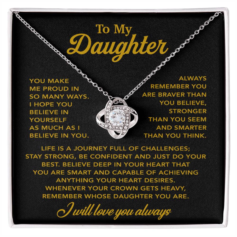To My Daughter Necklace, Gift for Daughter from Dad, Father Daughter Necklace 24_3_Gold