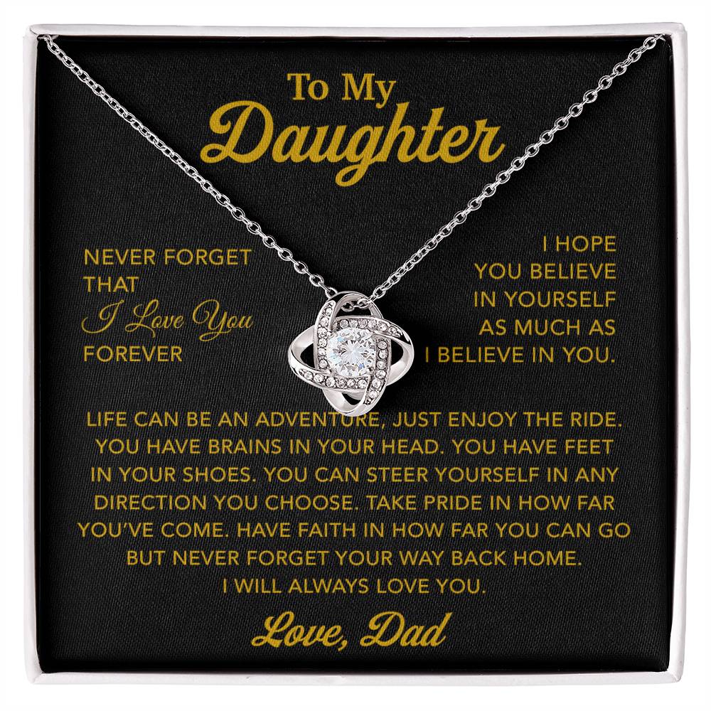 To My Daughter Necklace, Gift for Daughter from Dad, Father Daughter Necklace 10_1_Gold