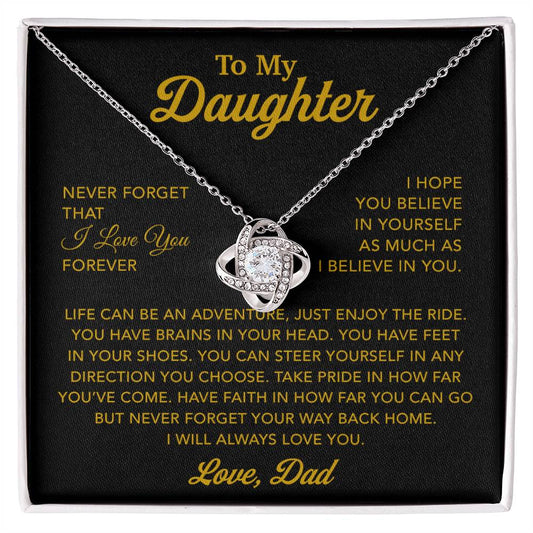 To My Daughter Necklace, Gift for Daughter from Dad, Father Daughter Necklace 10_1_Gold