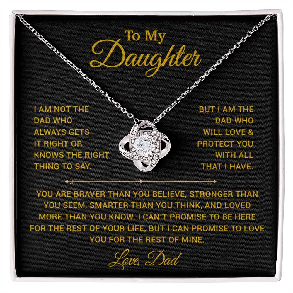 To My Daughter Necklace, Gift for Daughter from Dad, Father Daughter Necklace 3_4_Gold