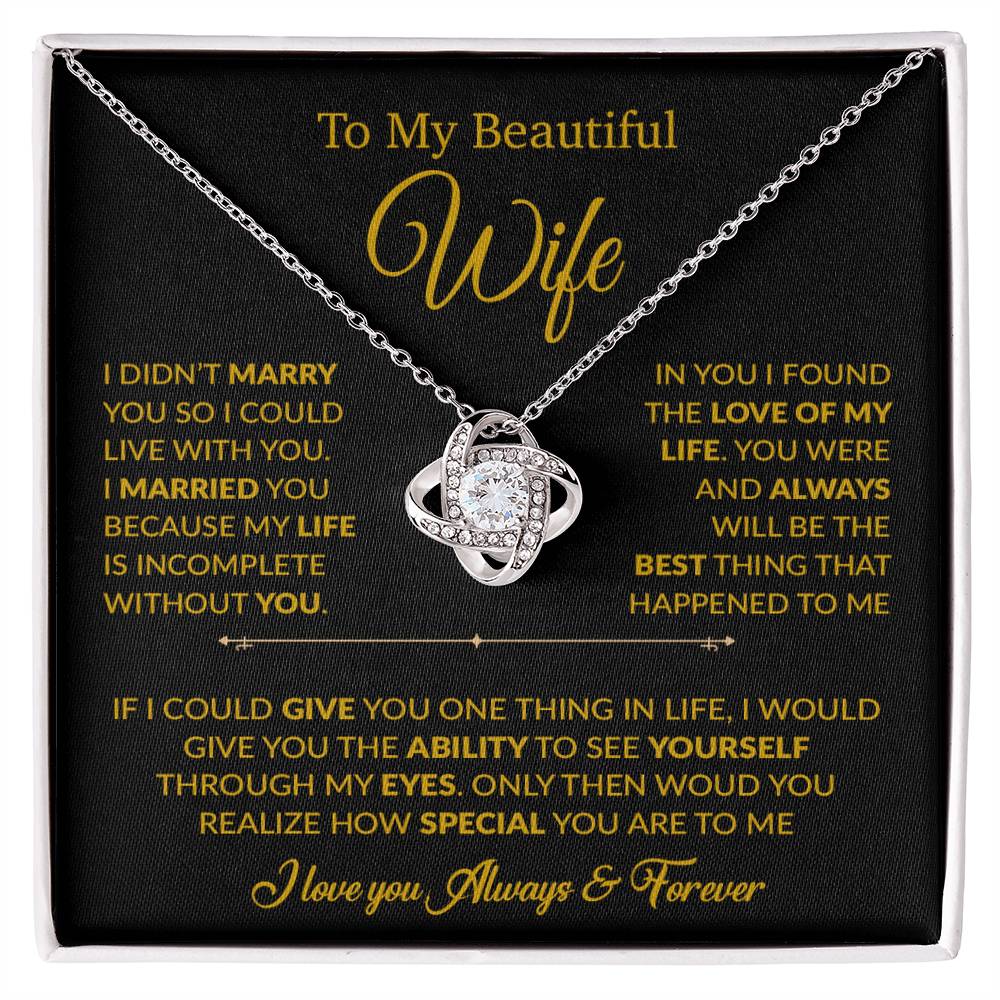 To My Wife Necklace, Gift For Wife, Anniversary Gift For Wife, Necklace For Wife 23_6_Gold