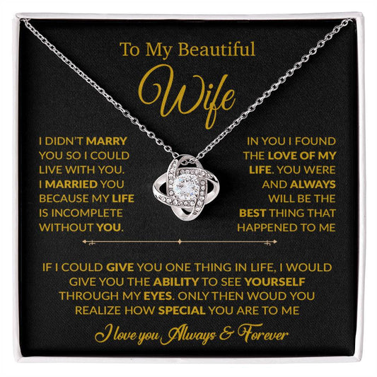 To My Wife Necklace, Gift For Wife, Anniversary Gift For Wife, Necklace For Wife 23_6_Gold