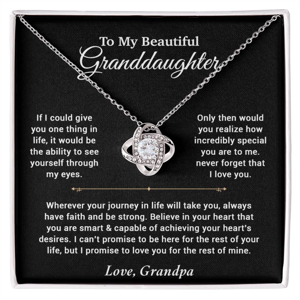 To My Granddaughter Necklace, Birthday Gift For Granddaughter, Birthday Gifts 10_6_Black
