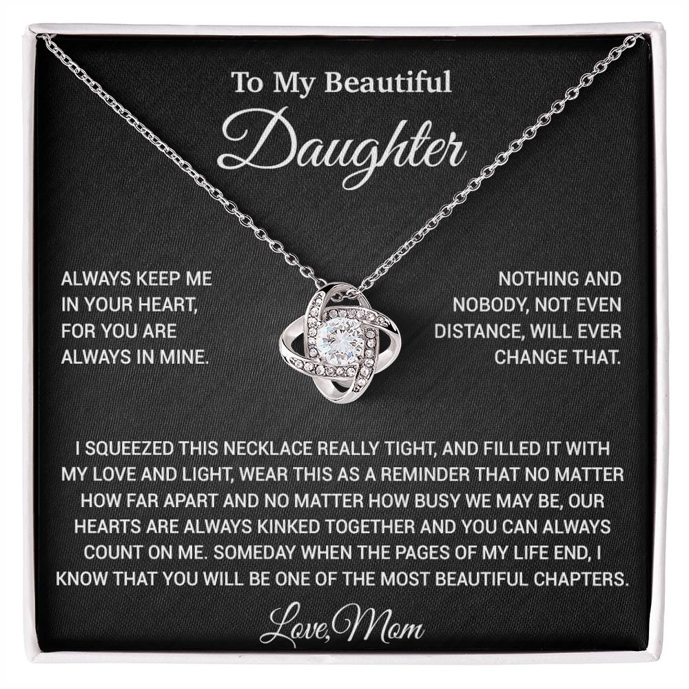 To My Daughter Necklace, Daughter Mother Necklace, Daughter Gift From Mom 9_6_Black
