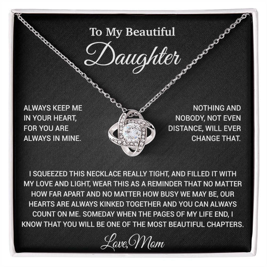 To My Daughter Necklace, Daughter Mother Necklace, Daughter Gift From Mom 9_6_Black