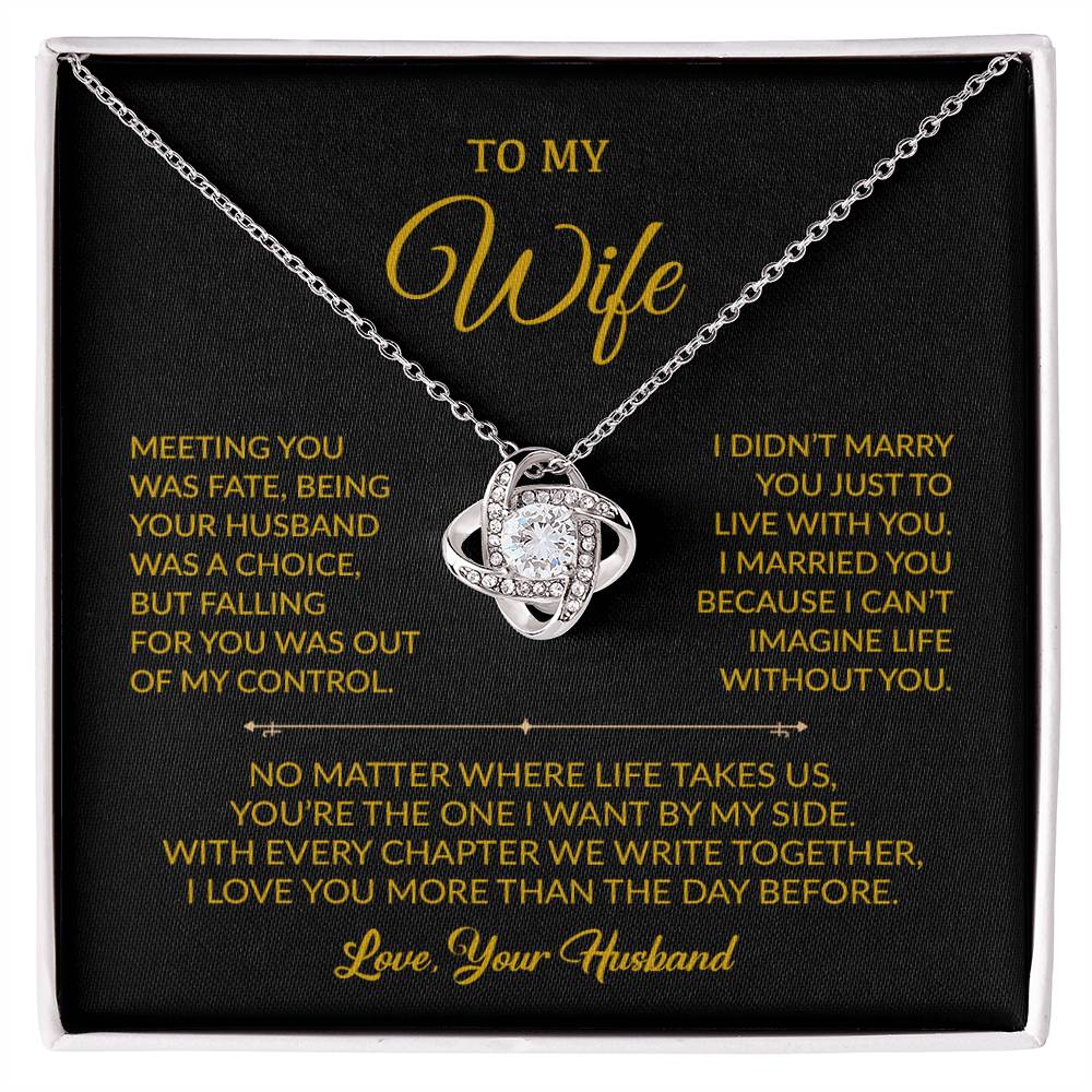 To My Wife Necklace, Gift For Wife, Anniversary Gift For Wife, Necklace For Wife 18_8_Gold