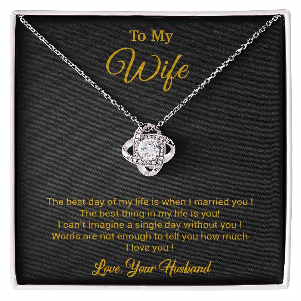 To My Wife Necklace, Gift For Wife, Anniversary Gift For Wife, Necklace For Wife 10_3_Gold