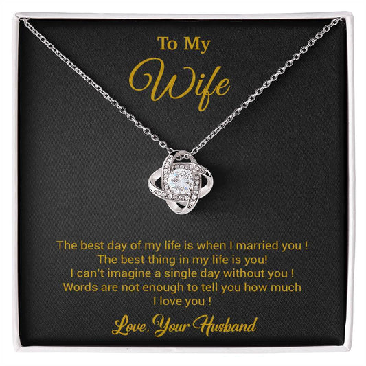 To My Wife Necklace, Gift For Wife, Anniversary Gift For Wife, Necklace For Wife 10_3_Gold