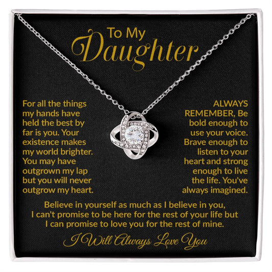To My Daughter Necklace, Gift for Daughter from Dad, Daughter Father Necklace 6_10_Gold