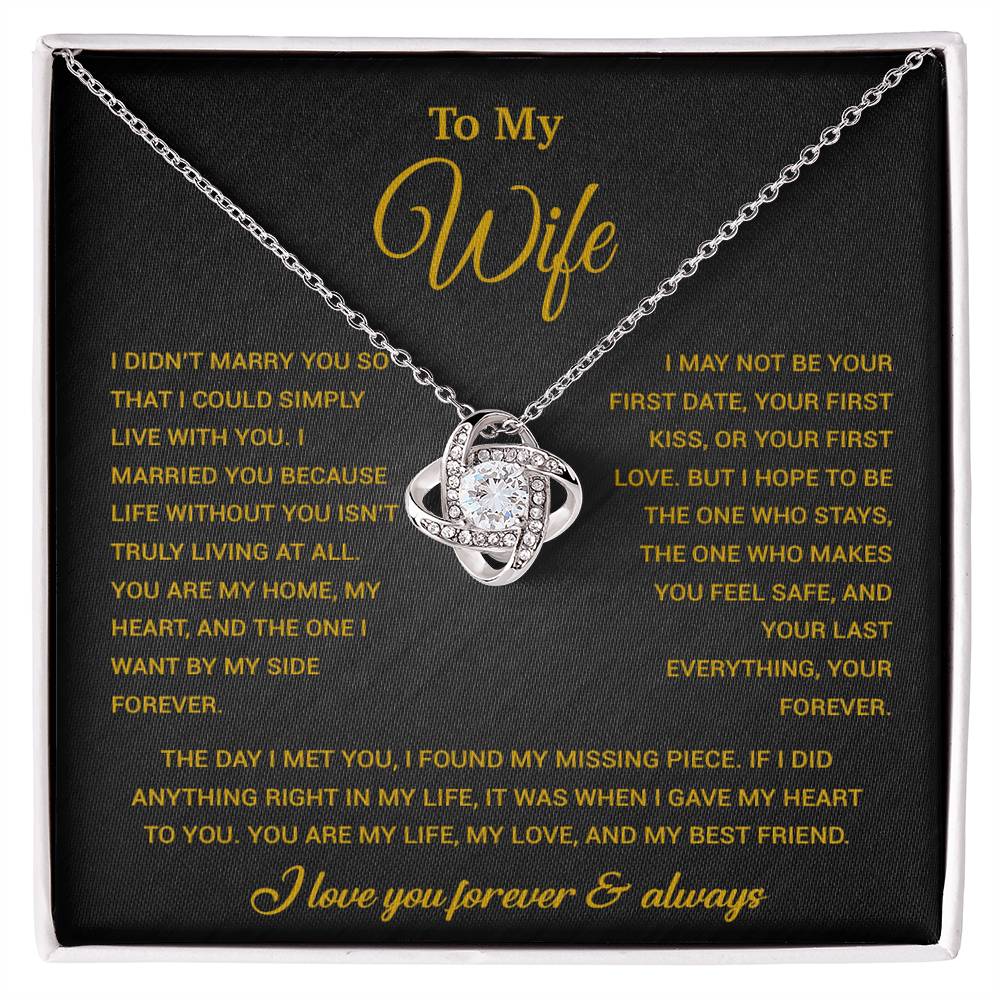 To My Wife Necklace, Gift For Wife, Anniversary Gift For Wife, Necklace For Wife 21_9_Gold