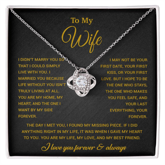 To My Wife Necklace, Gift For Wife, Anniversary Gift For Wife, Necklace For Wife 21_9_Gold