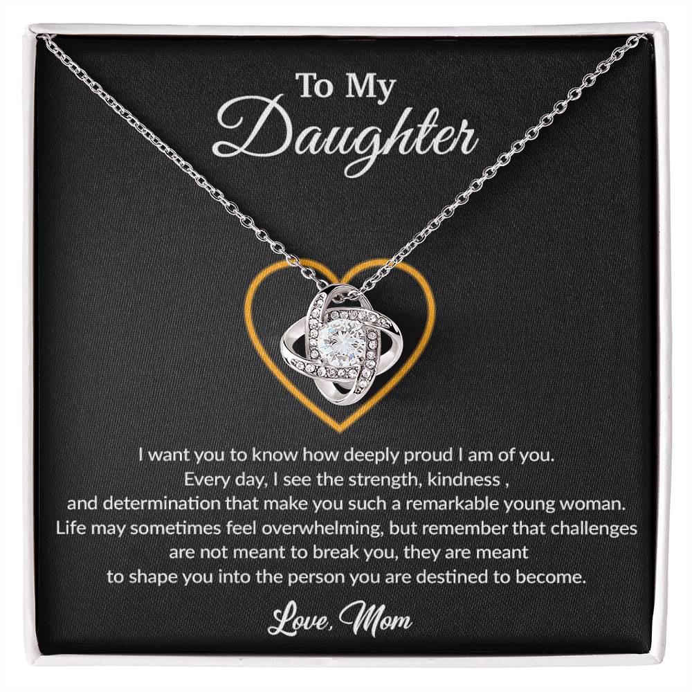 To My Daughter Necklace, Gift for Daughter from Dad, Father Daughter Necklace 10_8_Black