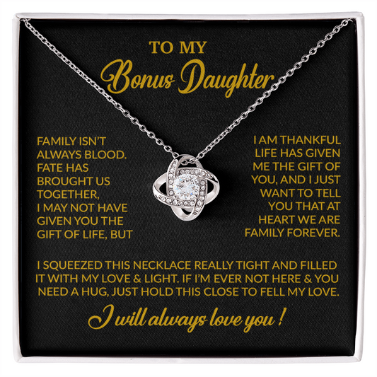 To My Bonus Daughter Necklace, Gift for Bonus Daughter, Step Daughter Birthday 7_11_Gold