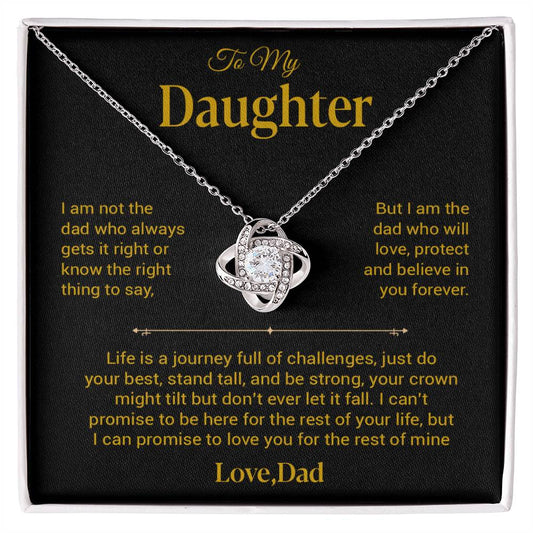 To My Daughter Necklace, Gift for Daughter from Dad, Father Daughter Necklace 25_12_Gold