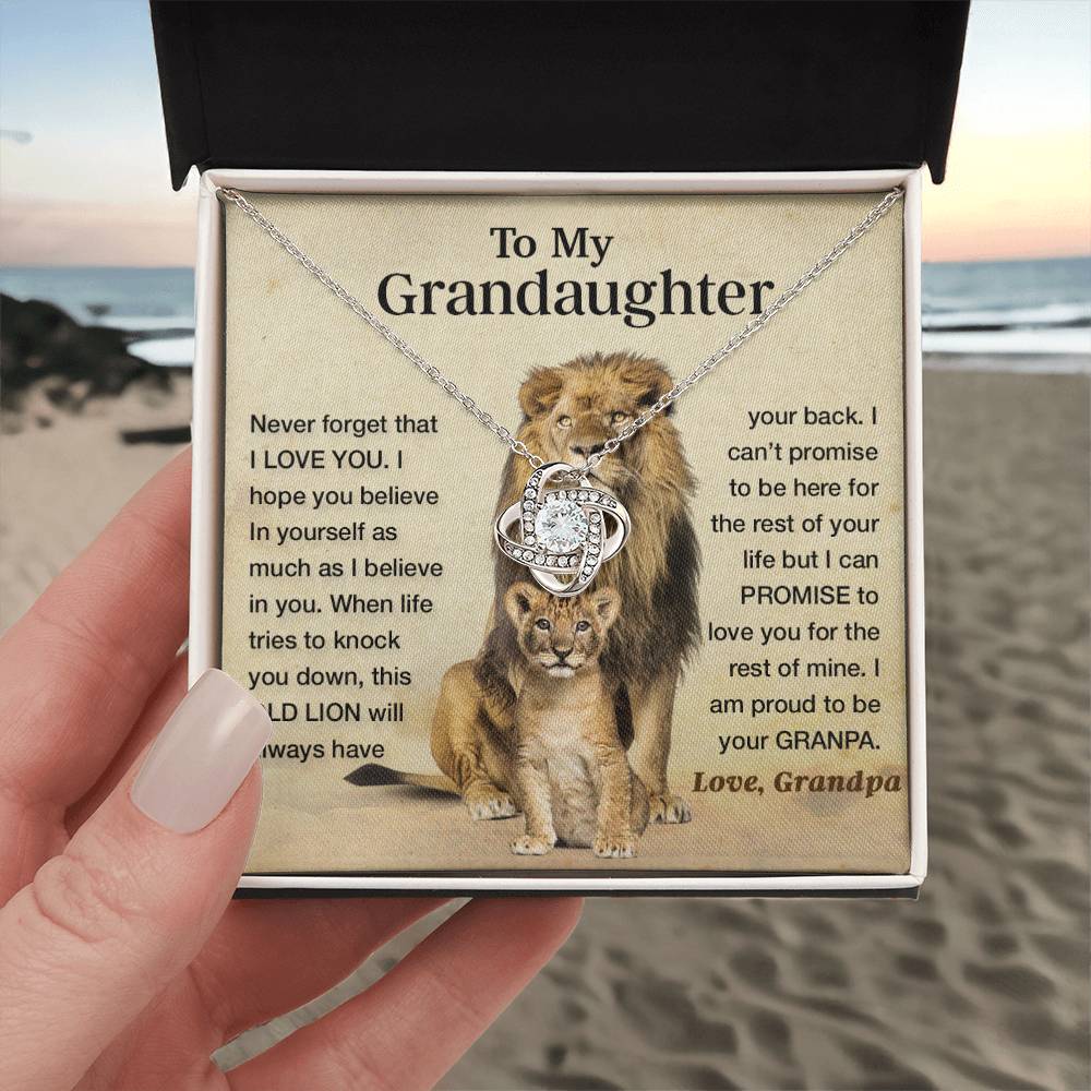 To My Granddaughter Necklace , Gift From Grandpa Papa Lion Dad, Christmas Gift