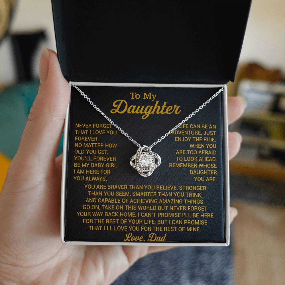 To My Daughter Necklace, Daughter Father Necklace, Daughter Gift From Dad 22_8_Gold