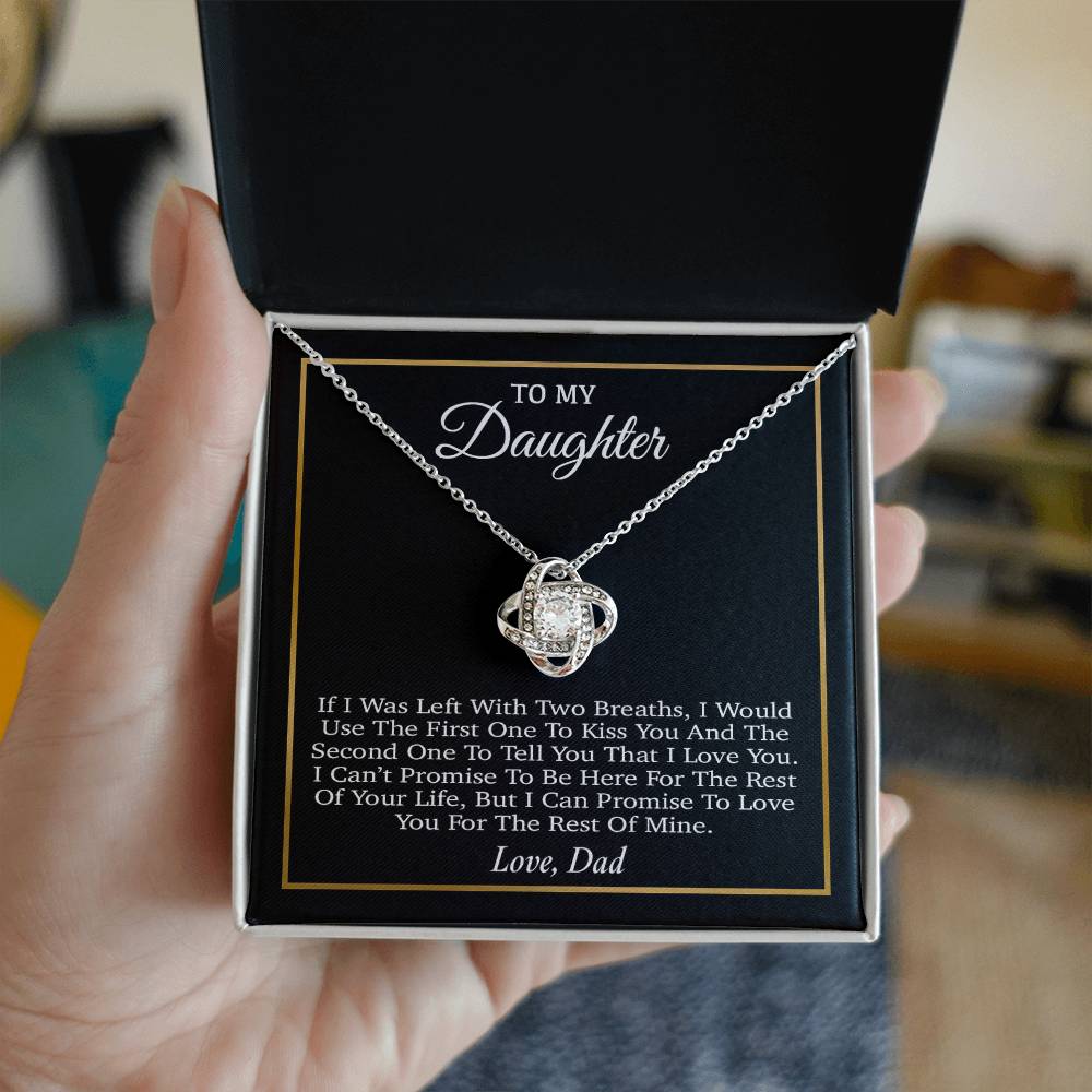 To My Daughter Necklace, Gift for Daughter from Dad, Father Daughter Necklace 31_3_Black