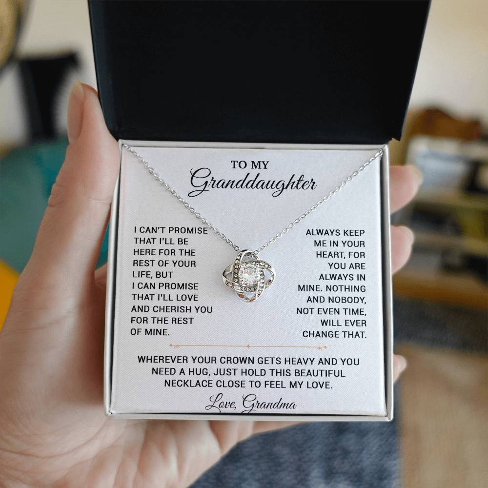 To My Granddaughter Necklace, Granddaughter Gift from Grandma, Christmas Gift 20_8_White