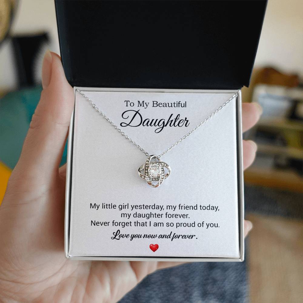 To My Daughter Necklace, Gift For Daughter From Dad, Daughter Father Necklace 10_7_White