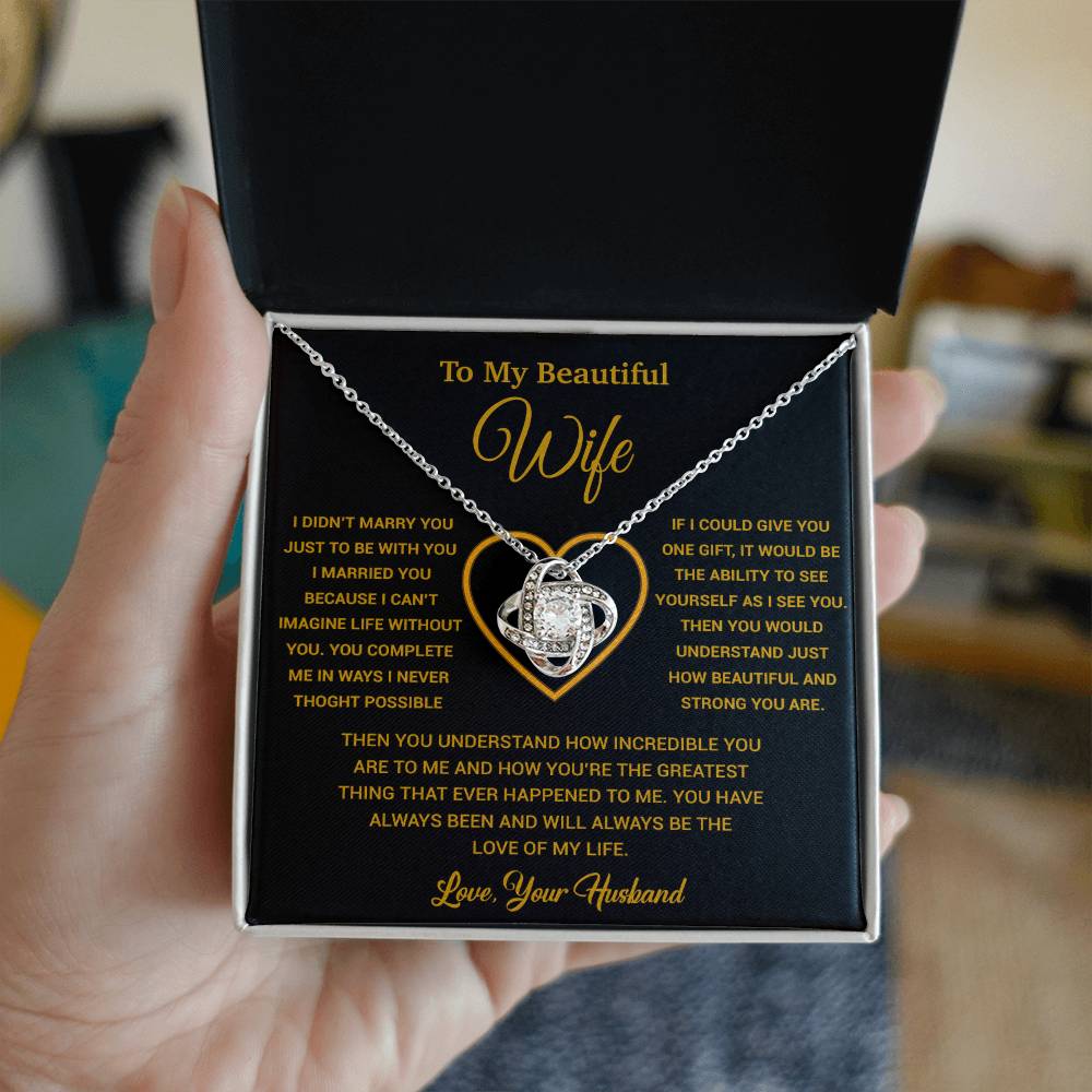 To My Wife Necklace, Gift For Wife, Anniversary Gift For Wife, Necklace For Wife 4_2_Gold