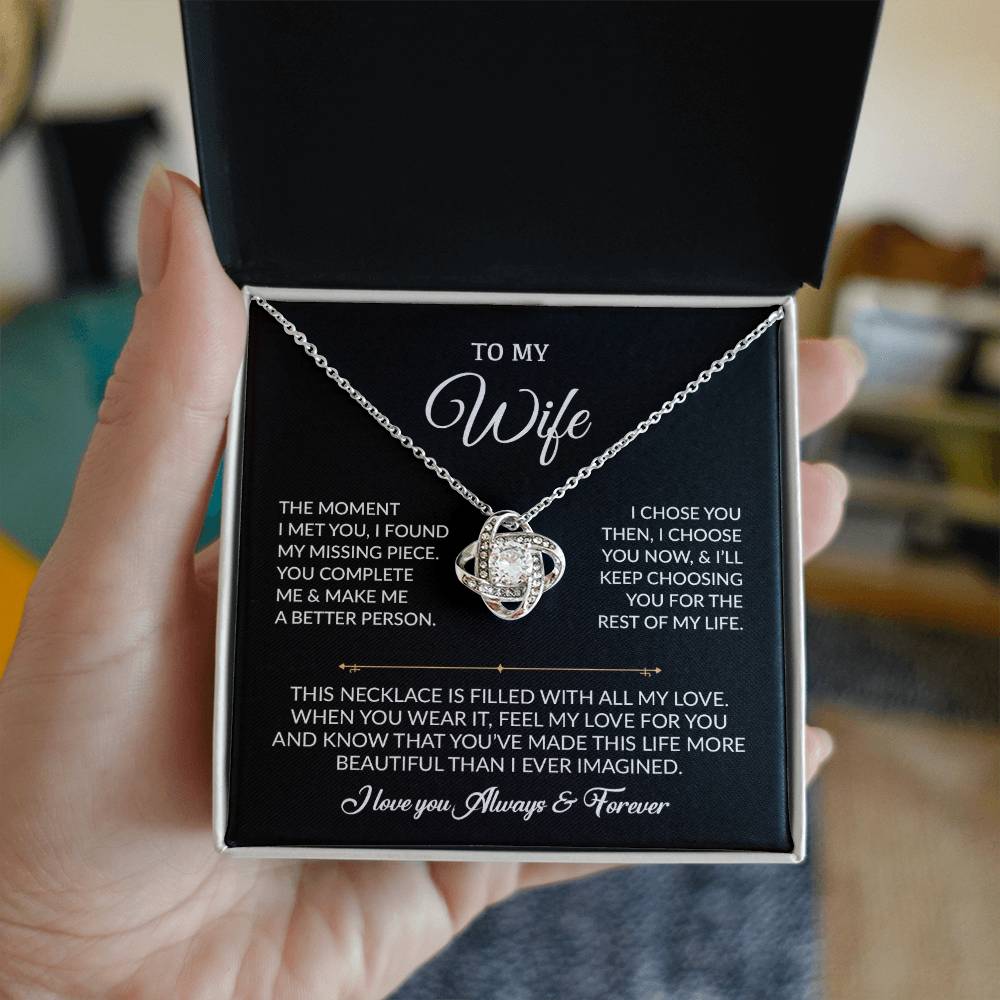 To My Wife Necklace, Gift For Wife, Anniversary Gift For Wife, Necklace For Wife 20_8_Black