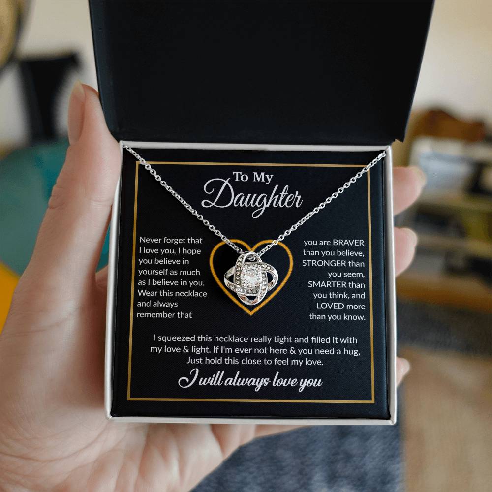 To My Daughter Necklace, Gift For Daughter From Dad, Daughter Father Necklace 13_12_Black