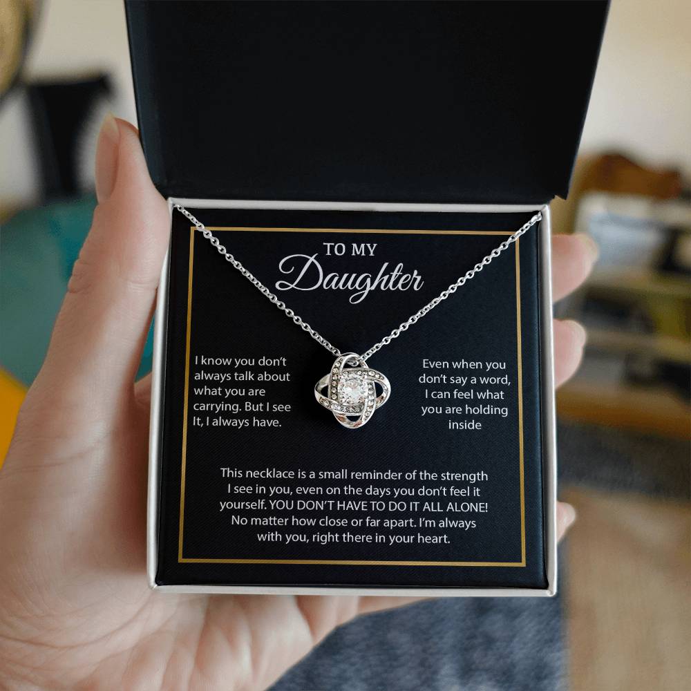 To My Daughter Necklace, Gift for Daughter from Mom, Daughter Mother Necklace 24_3_Black