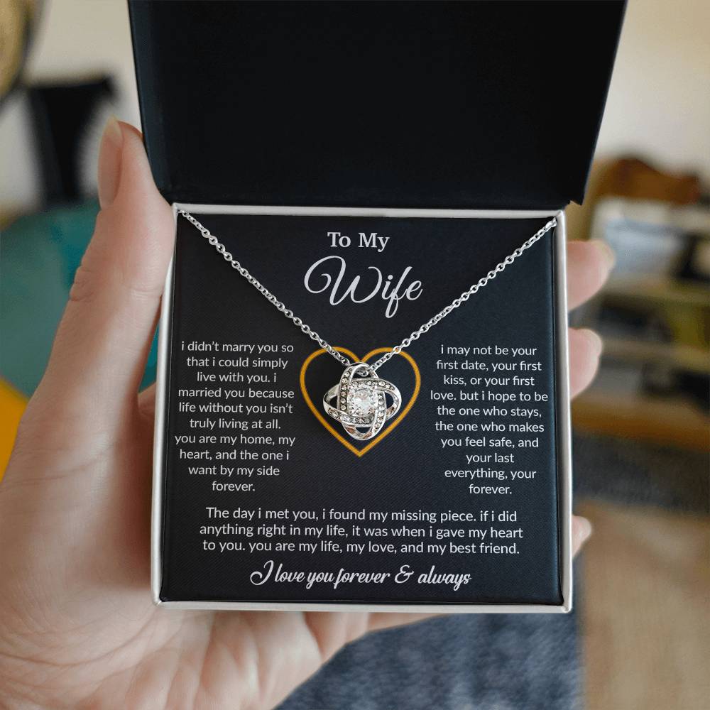To My Wife Necklace, Gift For Wife, Anniversary Gift For Wife, Necklace For Wife 13_3_Black