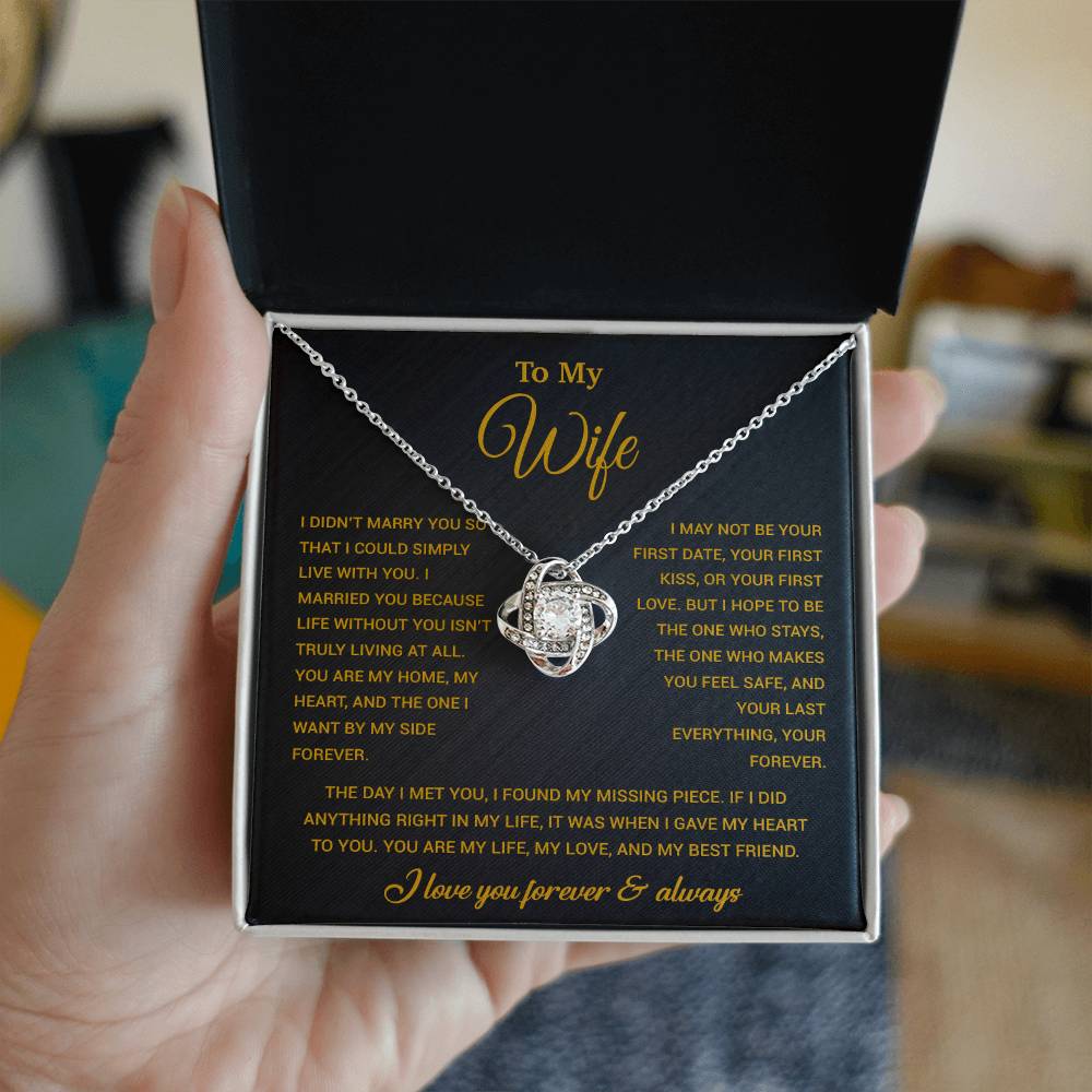 To My Wife Necklace, Gift For Wife, Anniversary Gift For Wife, Necklace For Wife 21_9_Gold