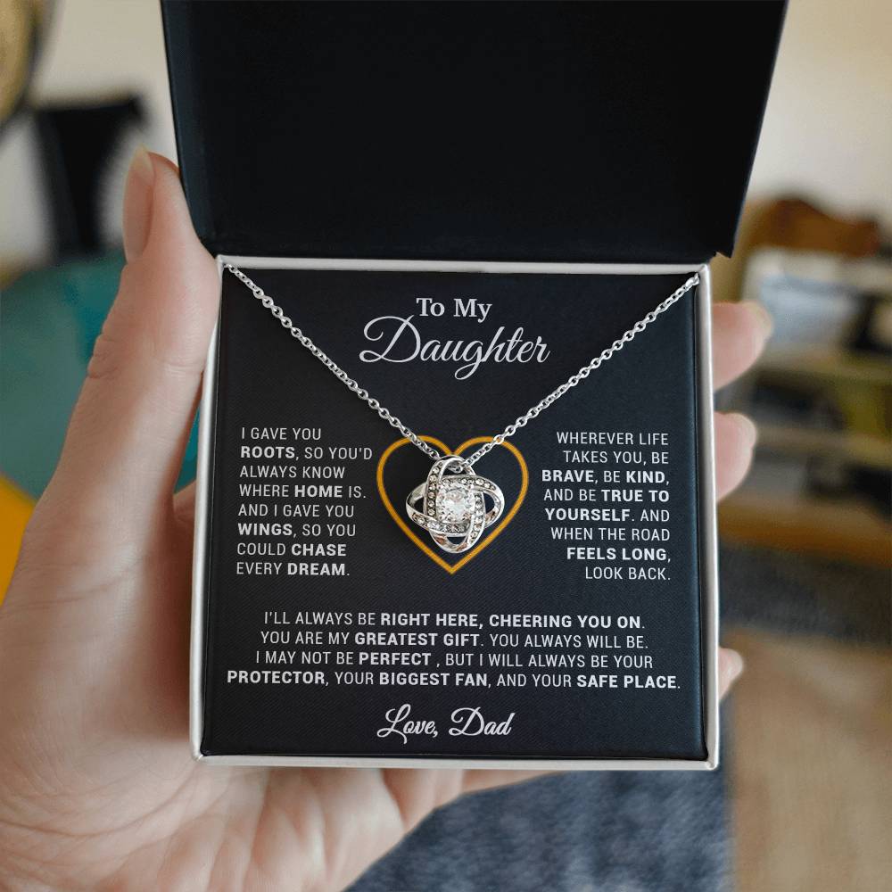 To My Daughter Necklace, Gift for Daughter from Dad, Father Daughter Necklace 18_3_Black