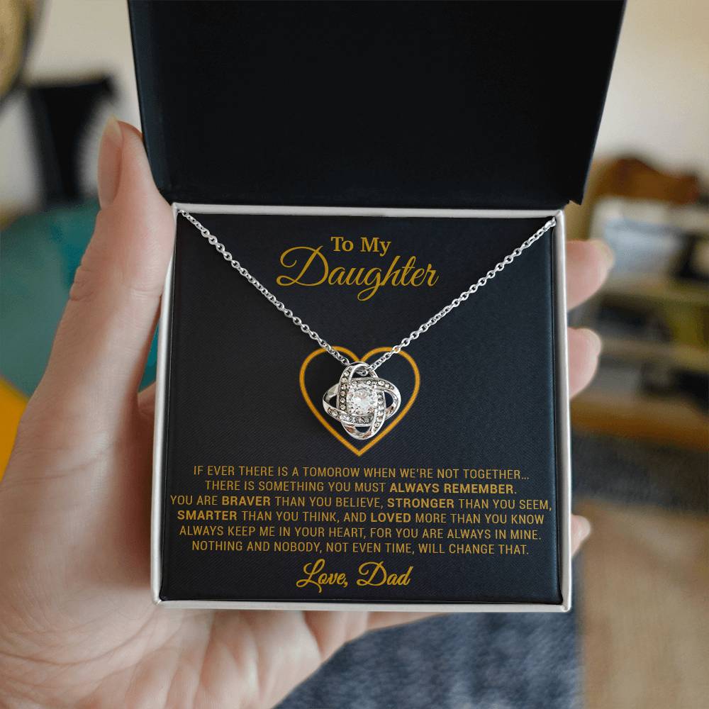 To My Daughter Necklace, Gift for Daughter from Dad, Father Daughter Necklace 12_12_Gold