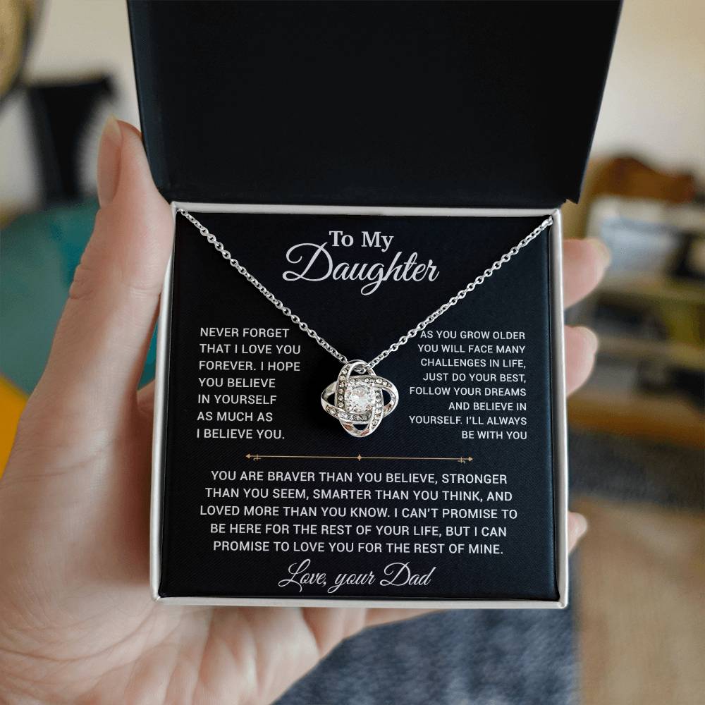 To My Daughter Necklace, Gift for Daughter from Dad, Father Daughter Necklace 15_2_Black