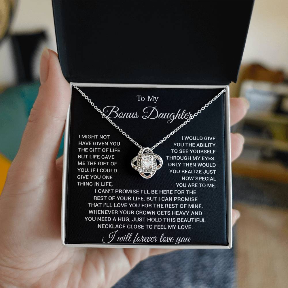 To My Bonus Daughter Necklace, Gift for Bonus Daughter, Step Daughter Birthday 23_11_Black