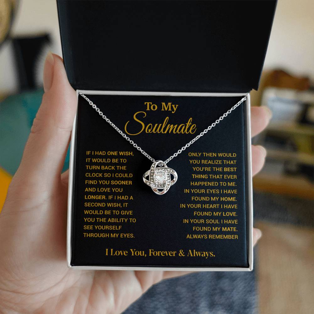 To My Soulmate Necklace, Soulmate Gift, Gift For Girlfriend, Christmas Gift 9_12_Gold