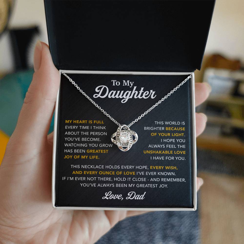 To My Daughter Necklace, Gift for Daughter from Dad, Father Daughter Necklace 16_6_Black