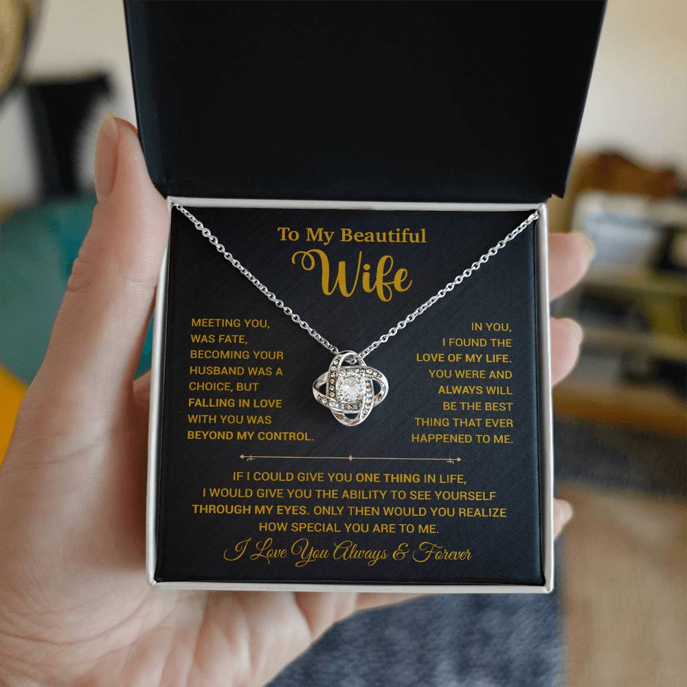 To My Wife Necklace, Wife Gift From Husband, Wife Husband Necklace, Christmas Gift 20_9_Gold
